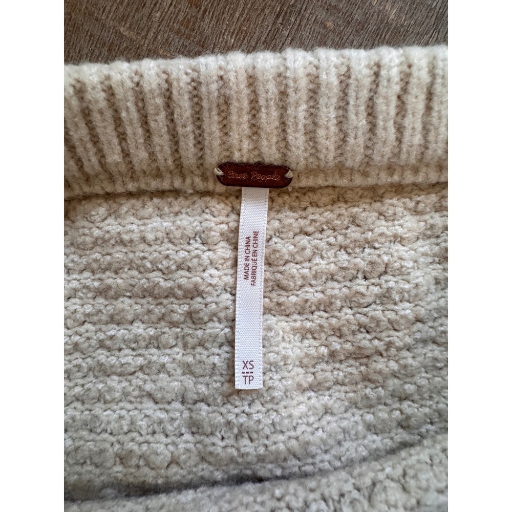 Free People Cream Boucle Knit Mini Skirt Womens XS Textured Stretch - Picture 4 of 7